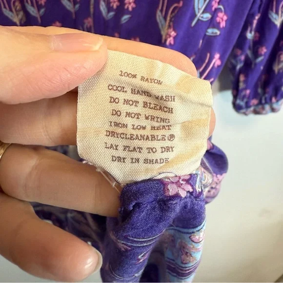 SPELL Bohemian Royale Playdress Purple S Small Mini Ruffle Dress Tassel - Picture 10 of 12